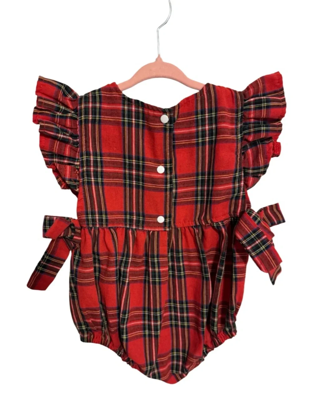 Tartan Plaid Bubble Romper Dress 12–18 Months Holiday Christmas Outfit Baby Girl